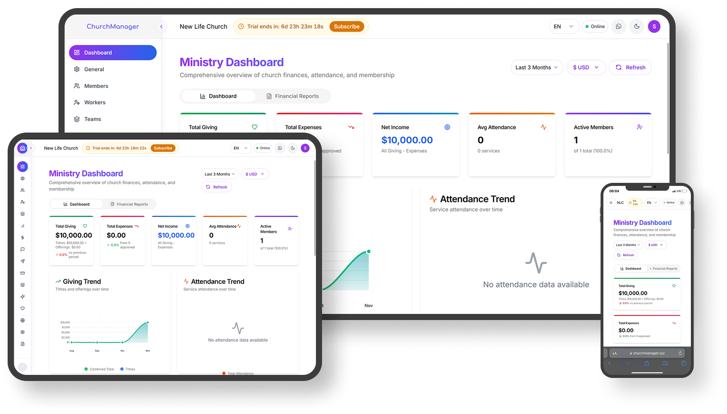Church Management Dashboard